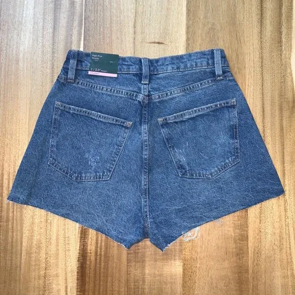 Wild Fable Juniors Teens High-Rise Distressed Cut-Off Denim Shorts Size 2/XS - Picture 6 of 12